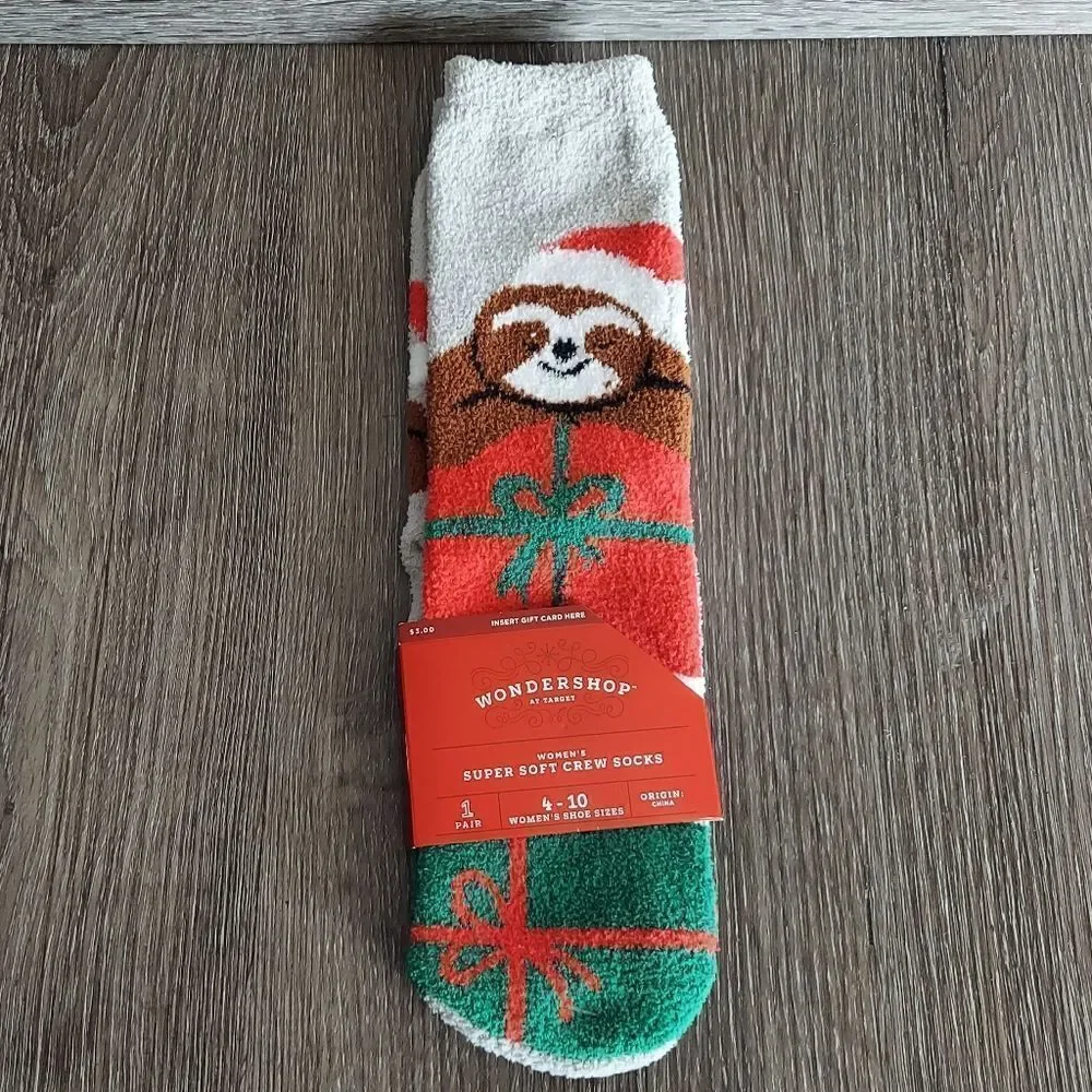 Wondershop Women's Super Soft Sloth Cozy Crew Socks 4-10 Shoe Size
